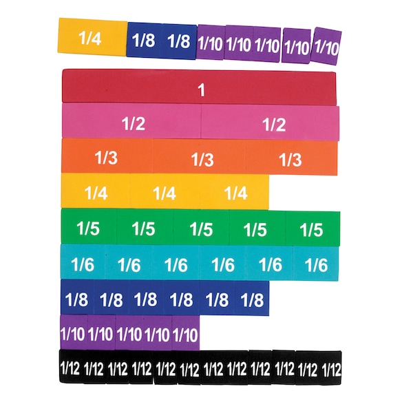 Learning Resources Soft Foam Magnetic Rainbow Fraction Tiles, 51 pcs 0611